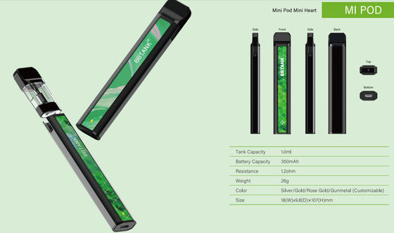 2021 Jednorazowe CBD / THC Vape Pod BBTANK Mi POD Kolorowe niestandardowe logo i opakowanie wymienne wkłady Cewka ceramiczna
