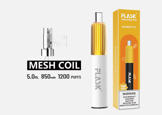Szczelny waporyzator Peach Mango Flavorizer Pen 1200 Puffs Jednorazowe elektroniczne cygaro