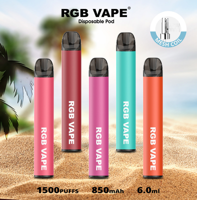 RGBvape SS304 Ecig 1500 puff jednorazowe urządzenia vape z cewką siatkową