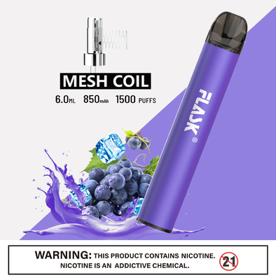 RGBvape SS304 Ecig 1500 puff jednorazowe urządzenia vape z cewką siatkową